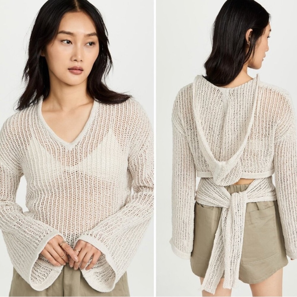 Cult Gaia Beige Knit Sweater